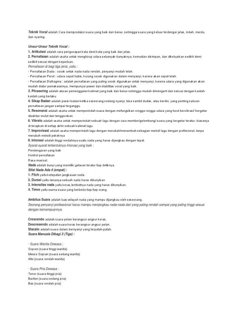 Kemampuan Seorang Vokalis Untuk Menjangkau Wilayah Suara Disebut - Berbagai  Suara