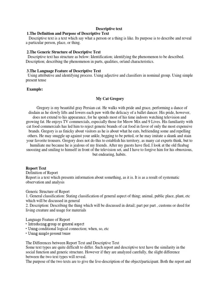 Contoh Report Text Dan Generic Structure