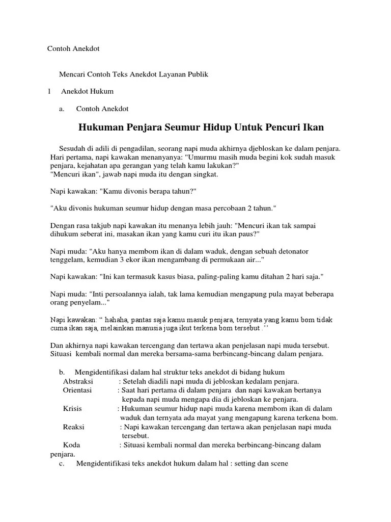 Struktur Teks Anekdot Dalam Bahasa Jawa