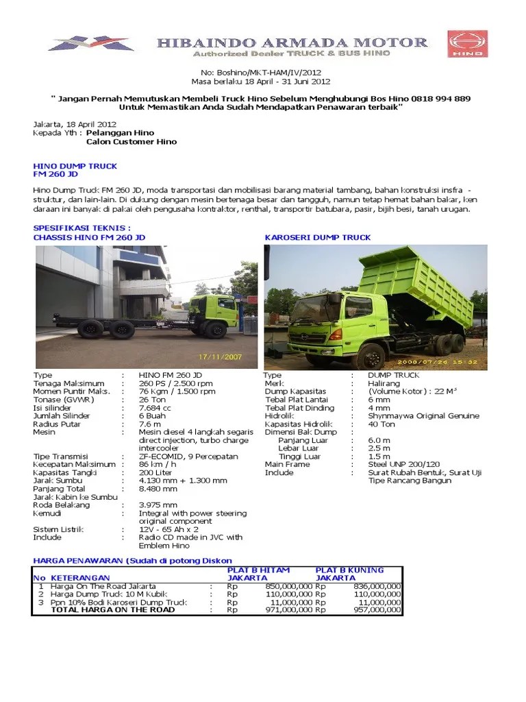 Dump Truck 22 Kubik | PDF