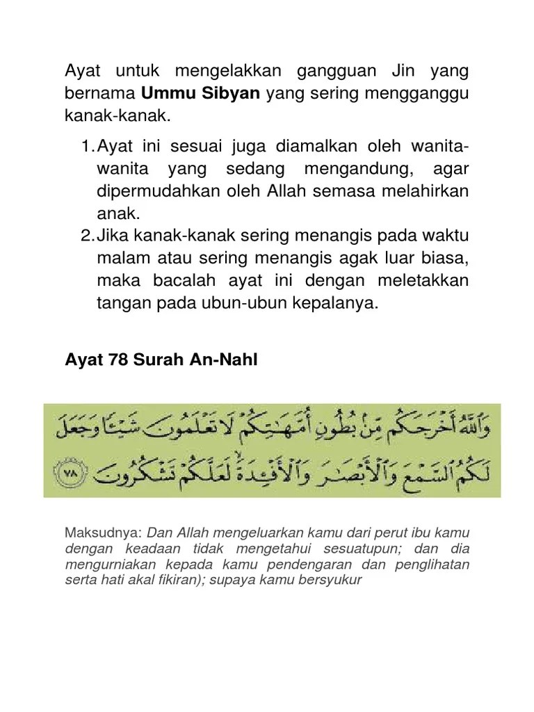 Mengelakkan Gangguan Ummu Sibyan | PDF