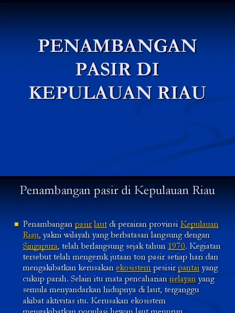 Penambangan Pasir Di Kepulauan Riau Oye | PDF
