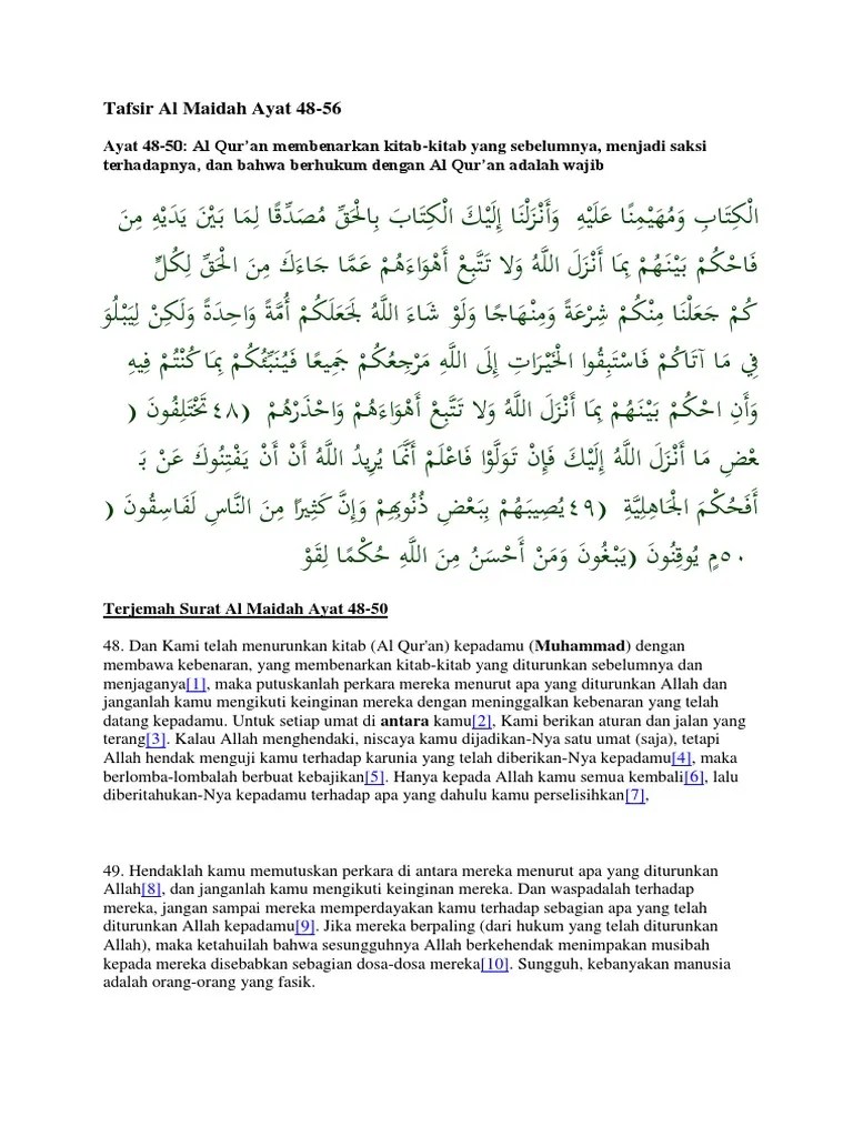 Hukum Bacaan Surat Al Maidah Ayat 48 – Rasanya