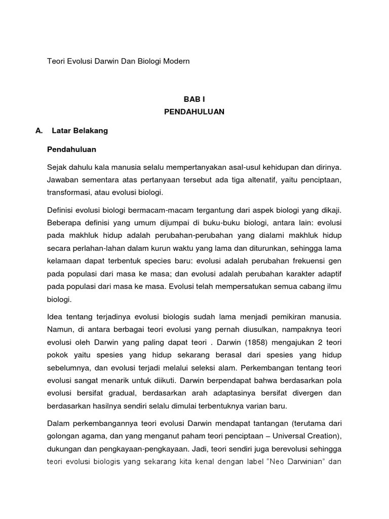 Teori Evolusi Darwin Dan Biologi Modern | PDF