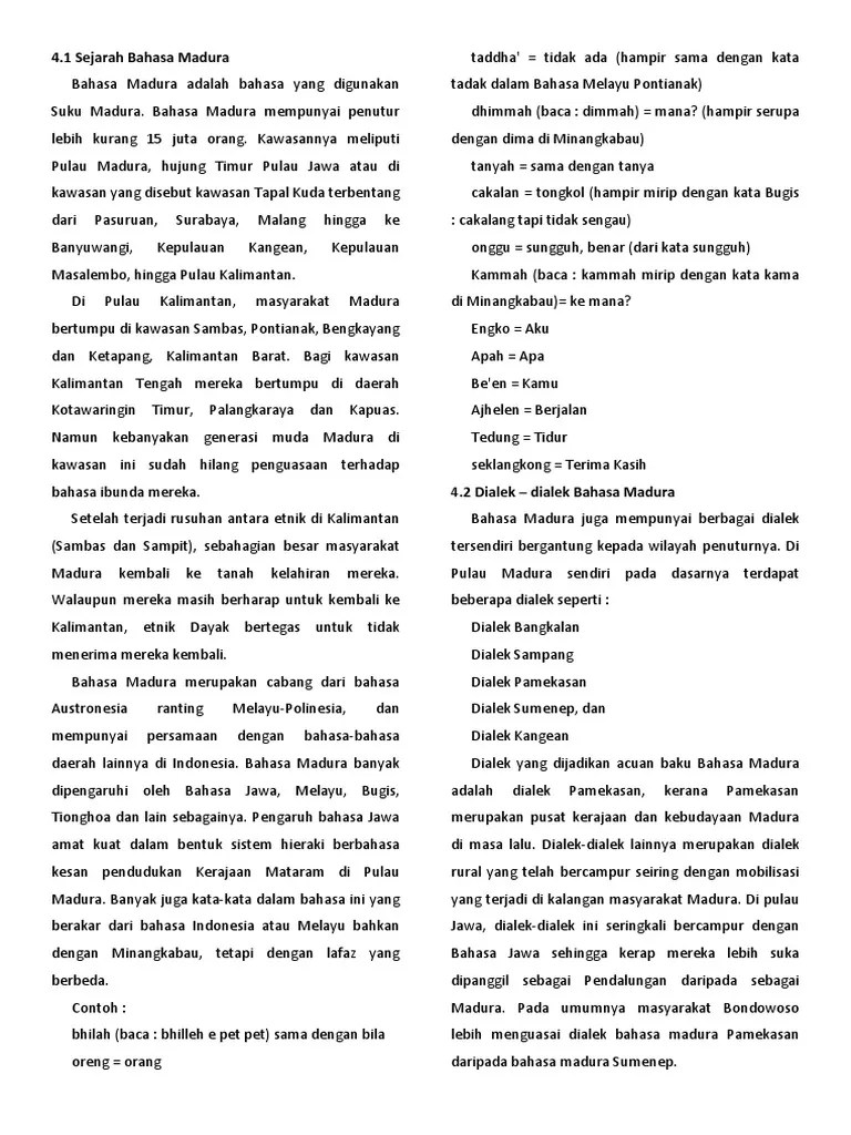 Pengenalan Bahasa Madura | PDF