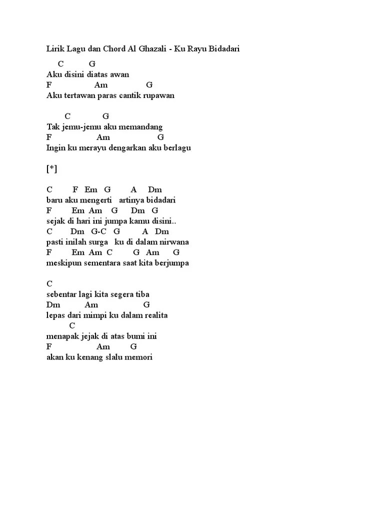 Lirik Lagu Dan Chord Al Ghazali | PDF