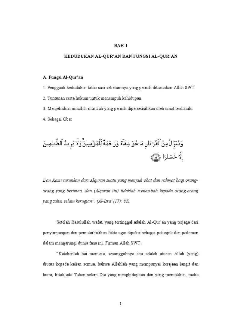 Fugsi Dan Kedudukan Alquran | PDF