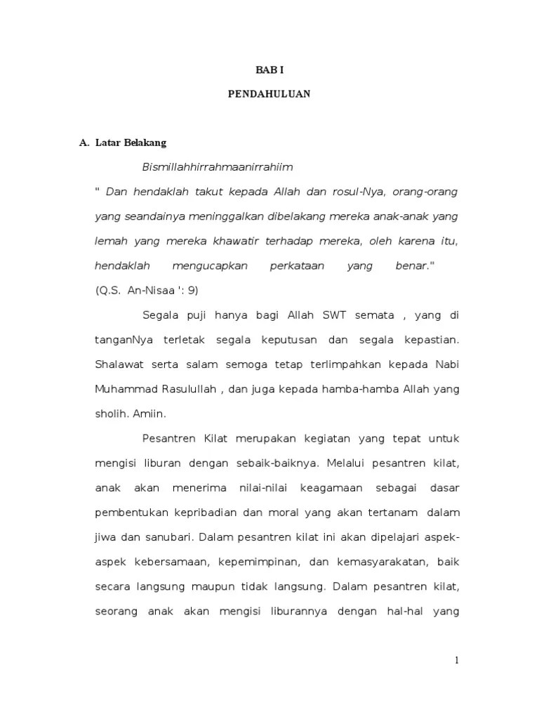 Pidato Pesantren Kilat – Penggambar