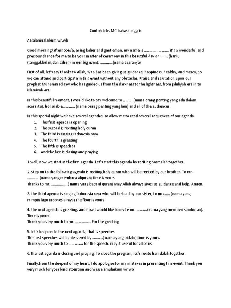 Kumpulan Contoh Teks Mc Perlombaan - Kumpulan Contoh Teks MC