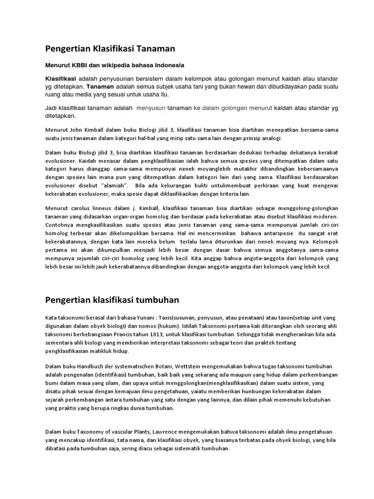 Klasifikasi Tanaman | PDF