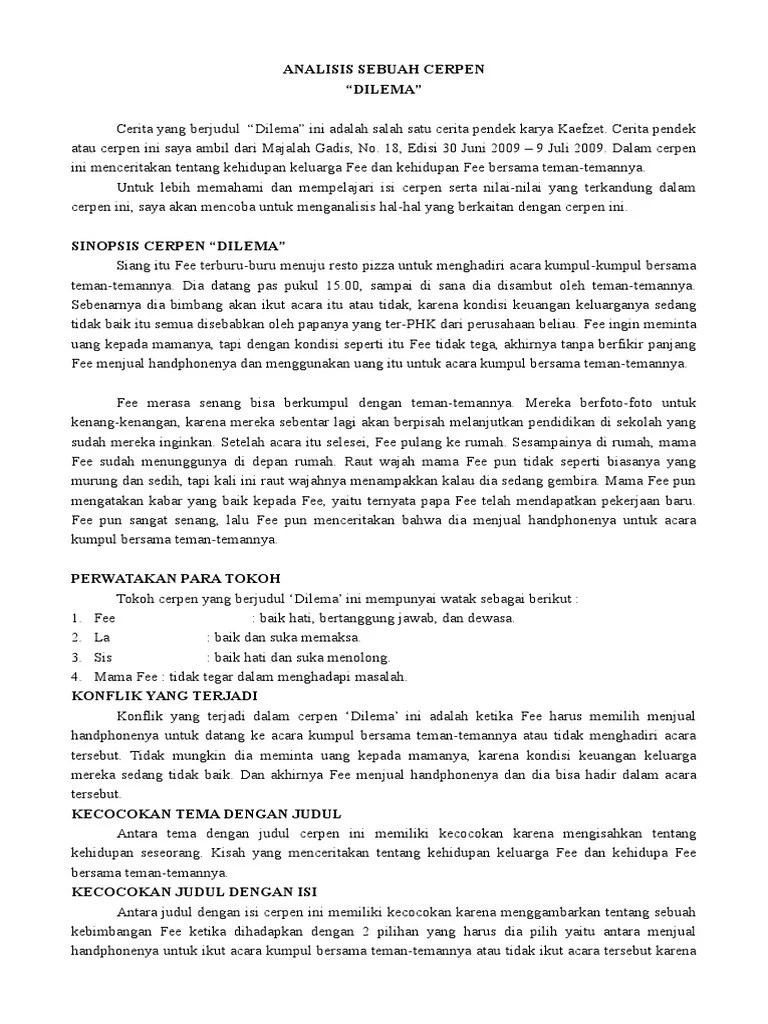 50+ Analisis cerpen unsur intrinsik info | Cerita
