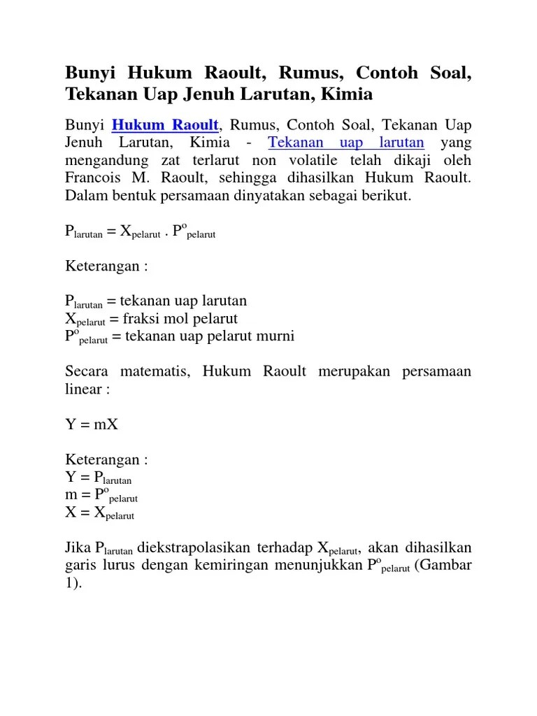 Bunyi Hukum Raoult | PDF