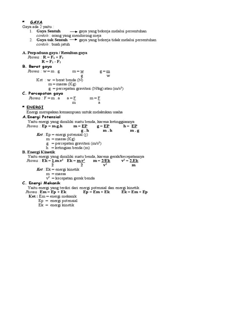 Soal Dan Pembahasan Gaya Fisika Smp Kelas 8