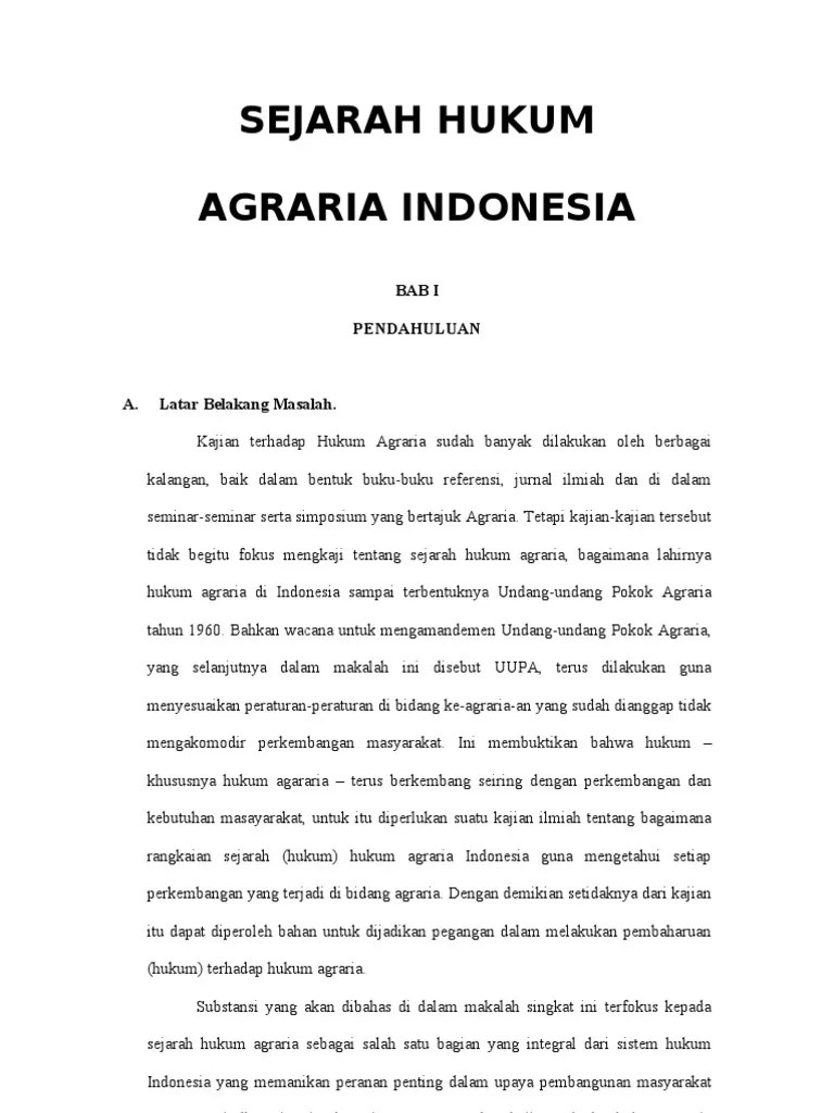 Sejarah Hukum Agraria Indonesia | PDF
