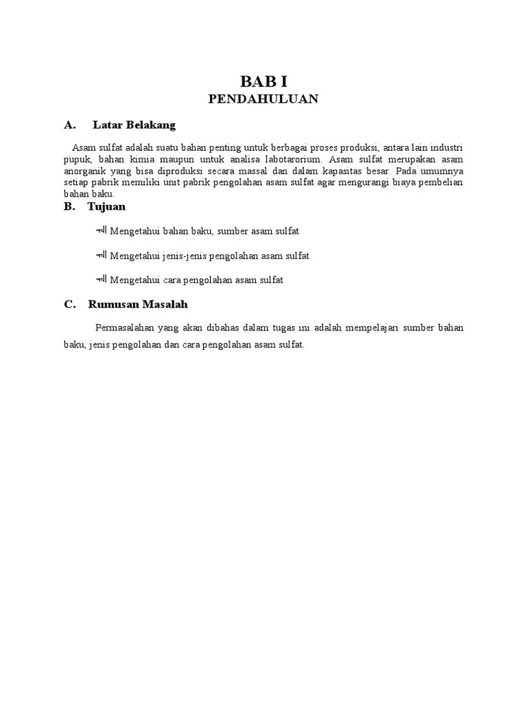 Proses Pembuatan Asam Sulfat | PDF