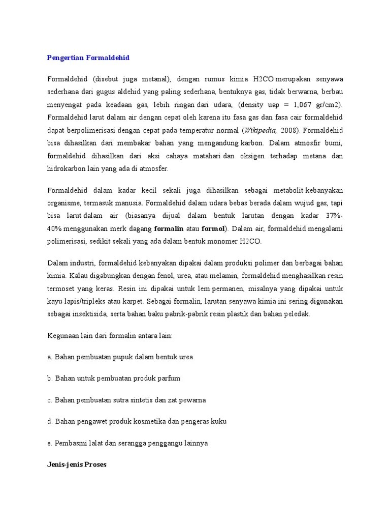 Industri Formaldehid | PDF