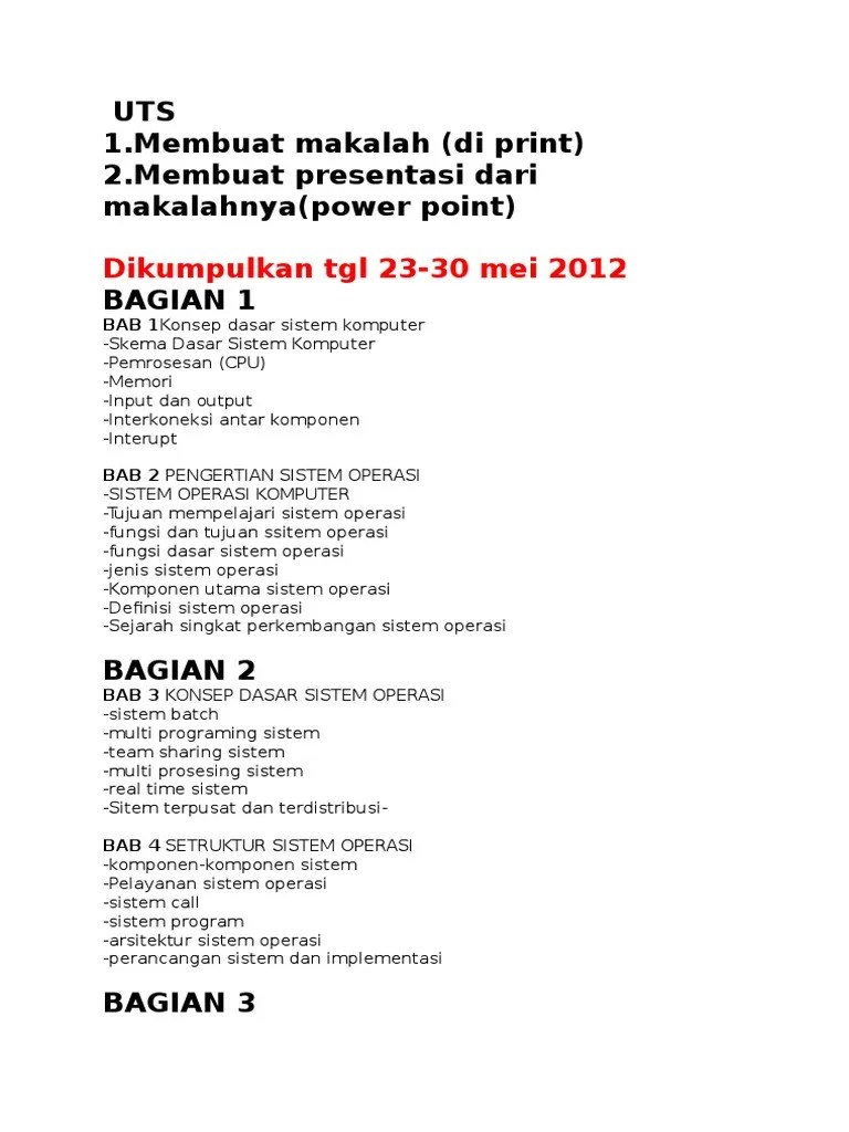 UTS (Sistem Operasi) | PDF