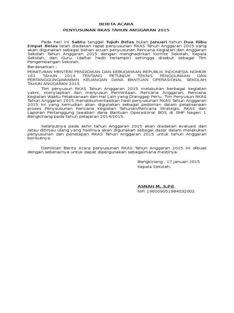 Contoh Berita Acara Rapat Pembagian Tugas Guru | Akurat - Faktual - Elegan  Moltoday.com