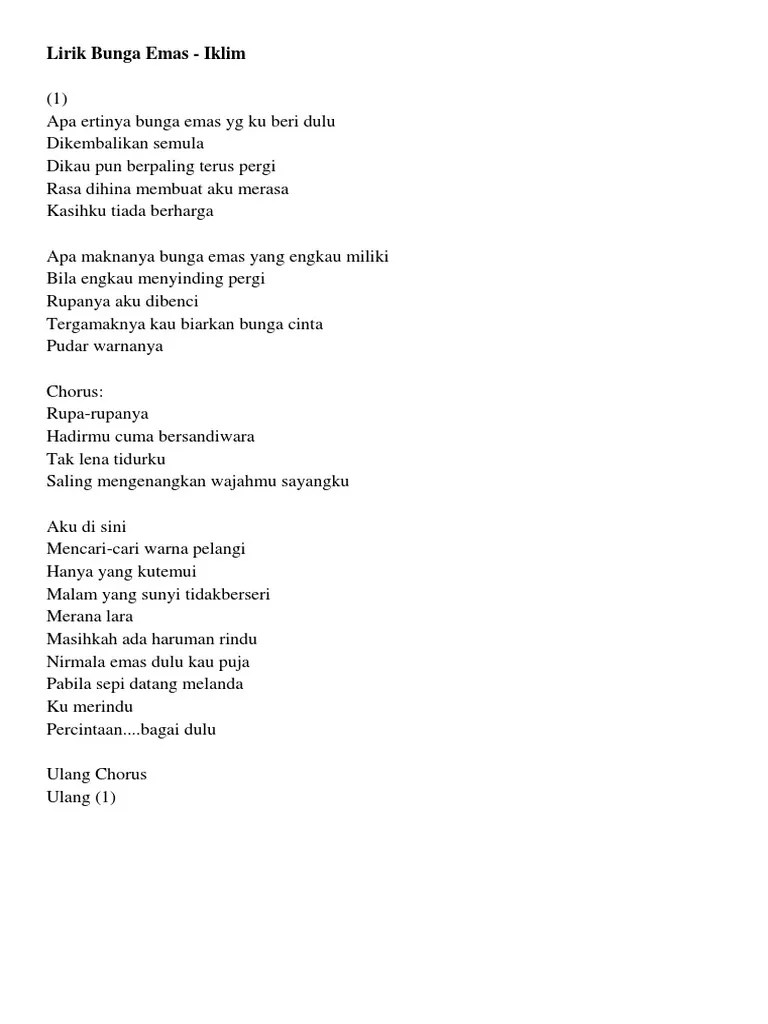 Lirik Bunga Emas | PDF
