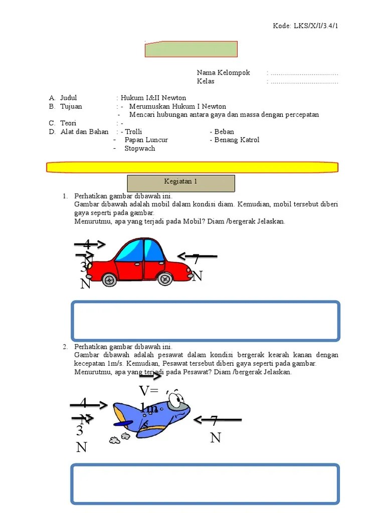 LKS Hukum Newton I&amp;2 | PDF