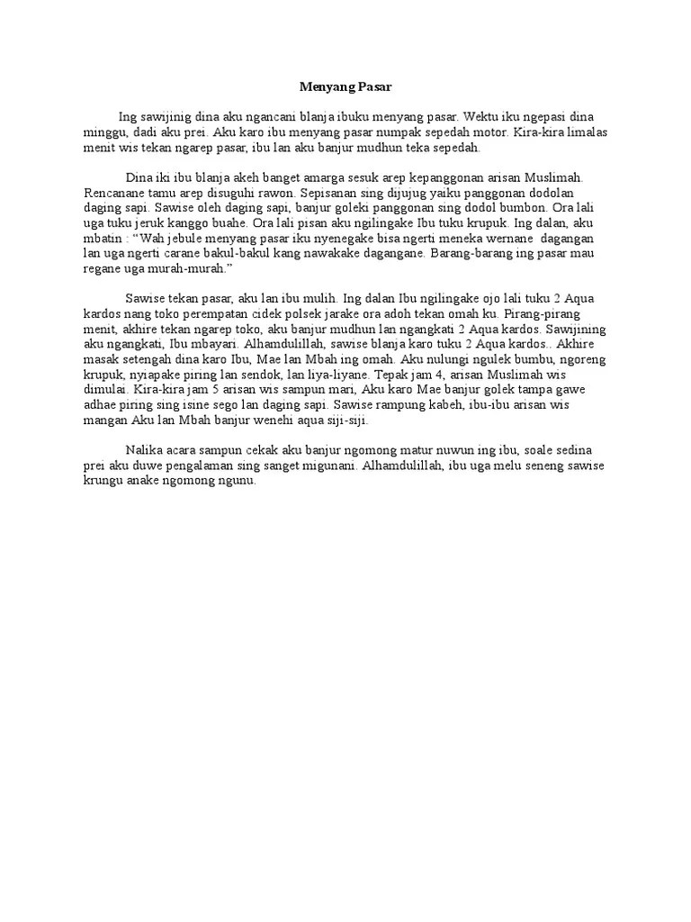 Contoh Cerita Pengalaman Pribadi Dalam Bahasa Jawa – Belajar