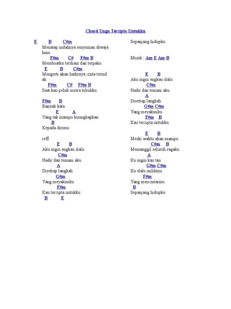 Chord Ungu Tercipta Untukku | PDF