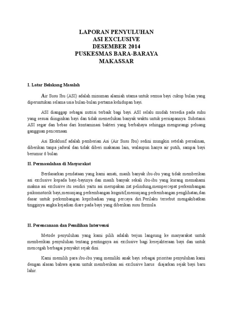 Laporan Penyuluhan Asi Exclusive | PDF