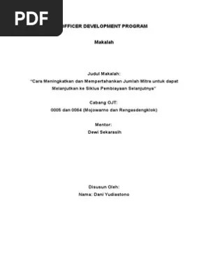 Draft Makalah ODP 1 - Dani Yudiastono - Rev 04 | PDF