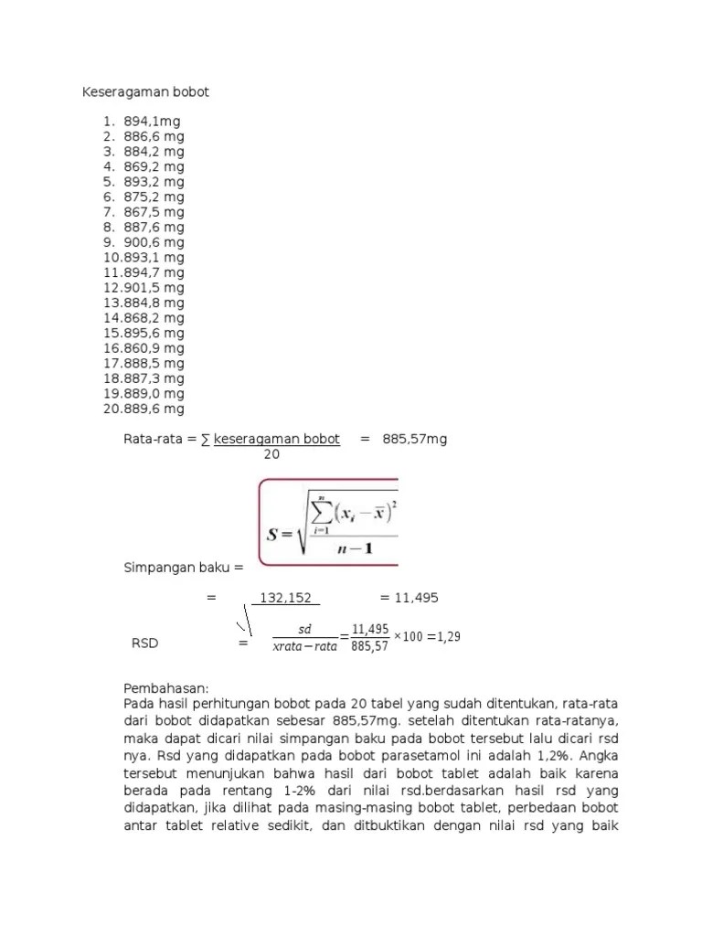 Keseragaman Bobot | PDF