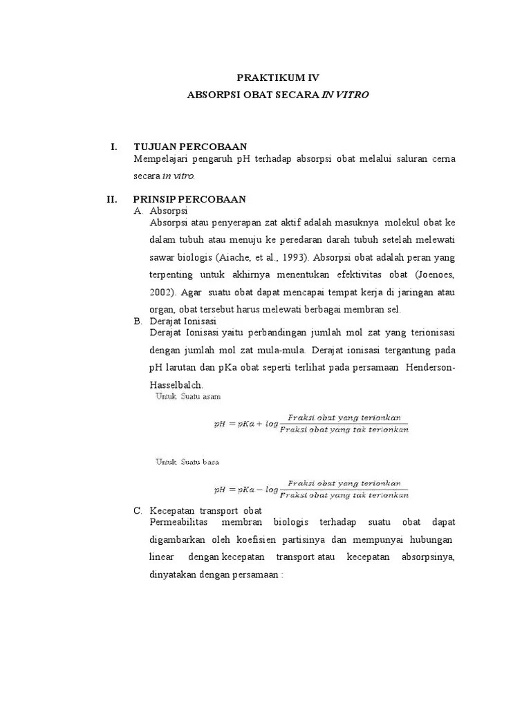 Modul IV Absorpsi Obat SCR in Vitro | PDF