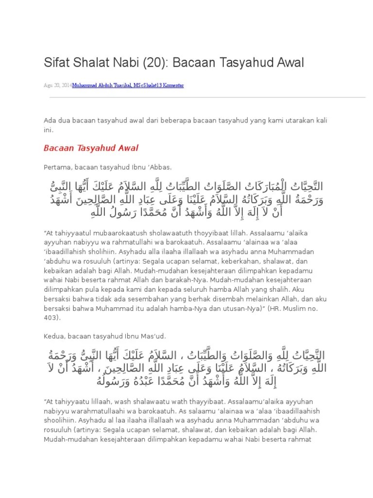 Doa Tasyahud Awal Dan Akhir Beserta Artinya