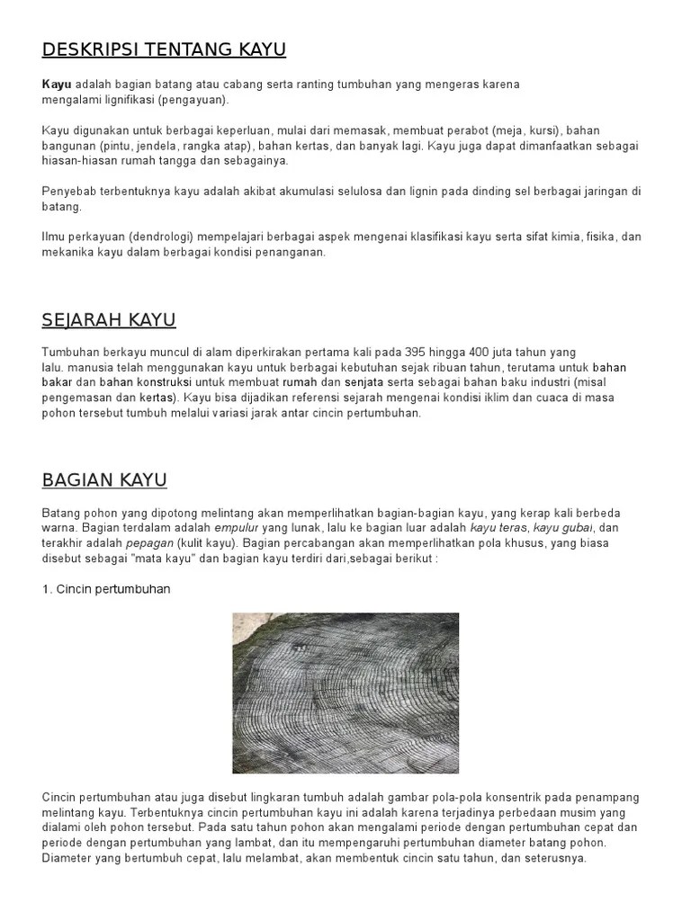 Deskripsi Tentang Kayu | PDF