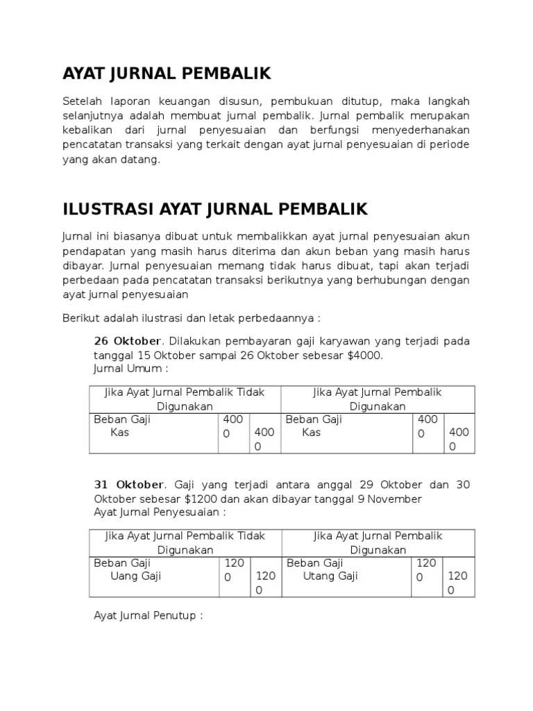 Ayat Jurnal Pembalik | PDF