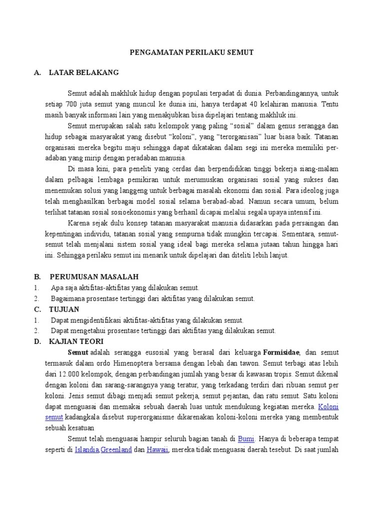 Pengamatan Perilaku Semut | PDF