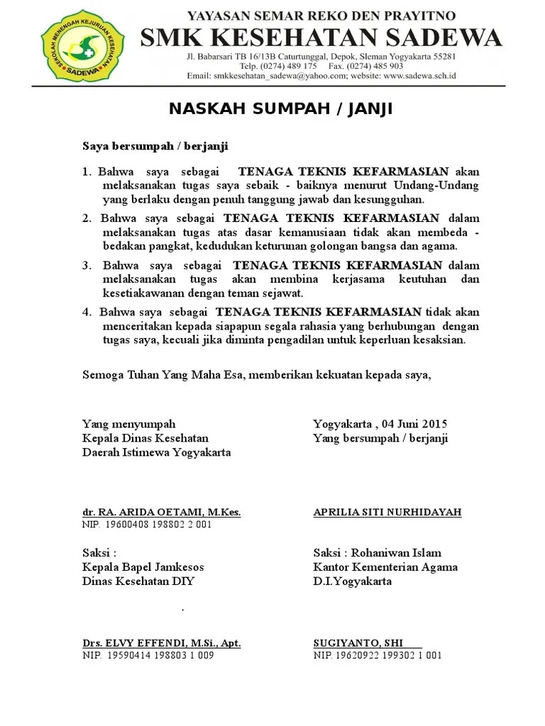 Naskah Sumpah Ttk-1 | PDF
