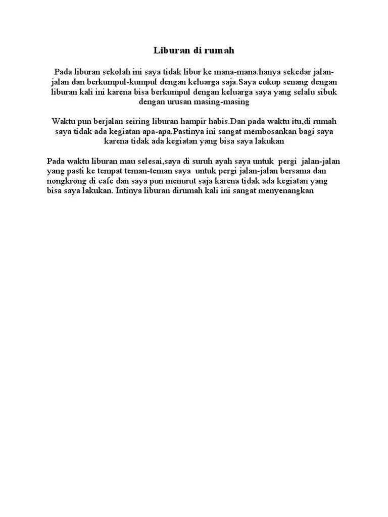 Cerpen Liburan Sekolah Bersama Keluarga – Pigura