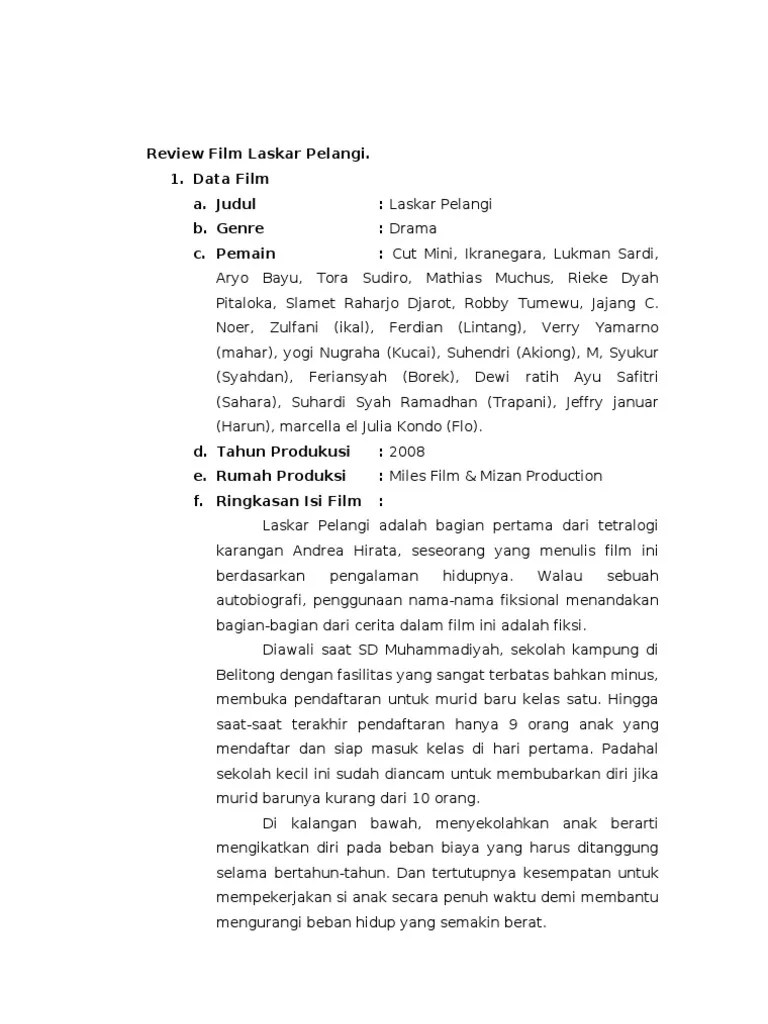 Review Film Laskar Pelangi | PDF