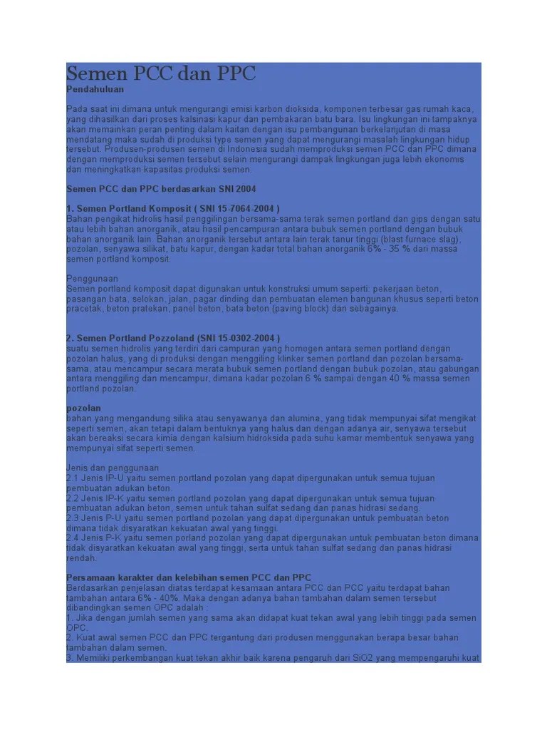 Semen PCC Dan PPC | PDF