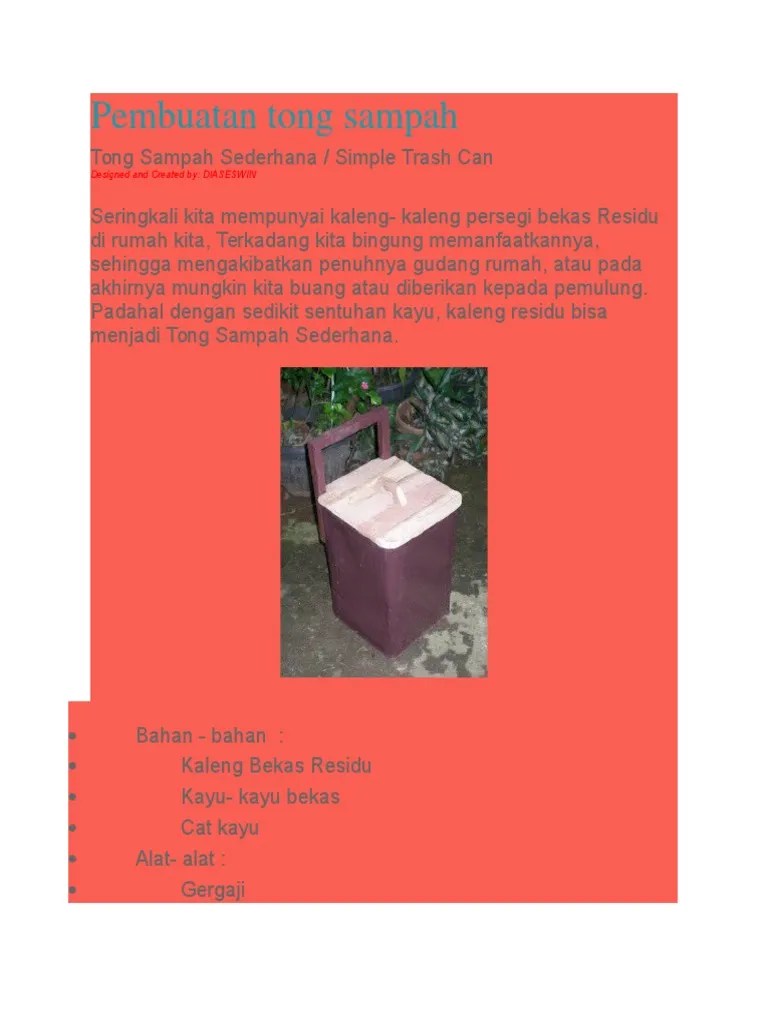 Pembuatan Tong Sampah | PDF