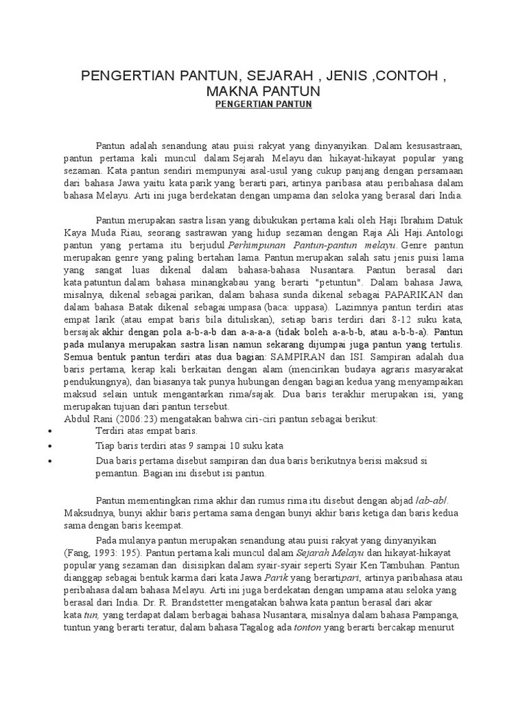 Pengertian Pantun | PDF