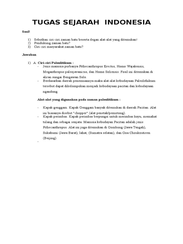 Pendukung Kebudayaan Pacitan Adalah Jenis Manusia Purba