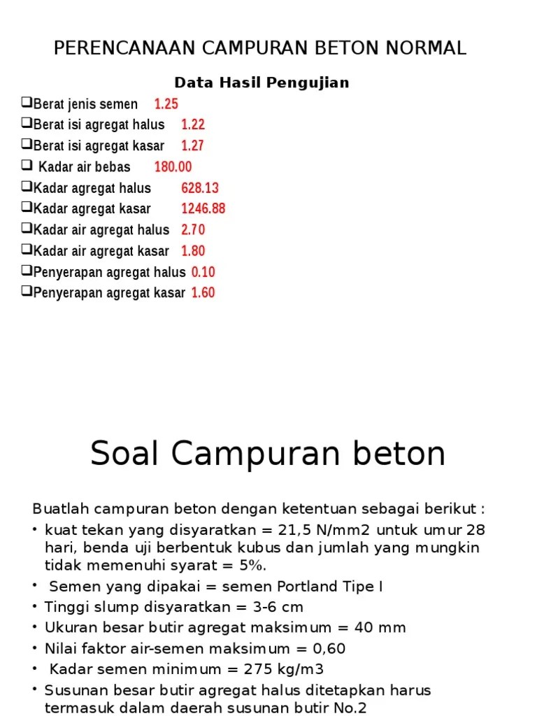 Perencanaan Campuran Beton Normal | PDF