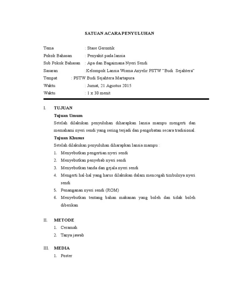 SAP Nyeri Sendi Gerontik | PDF