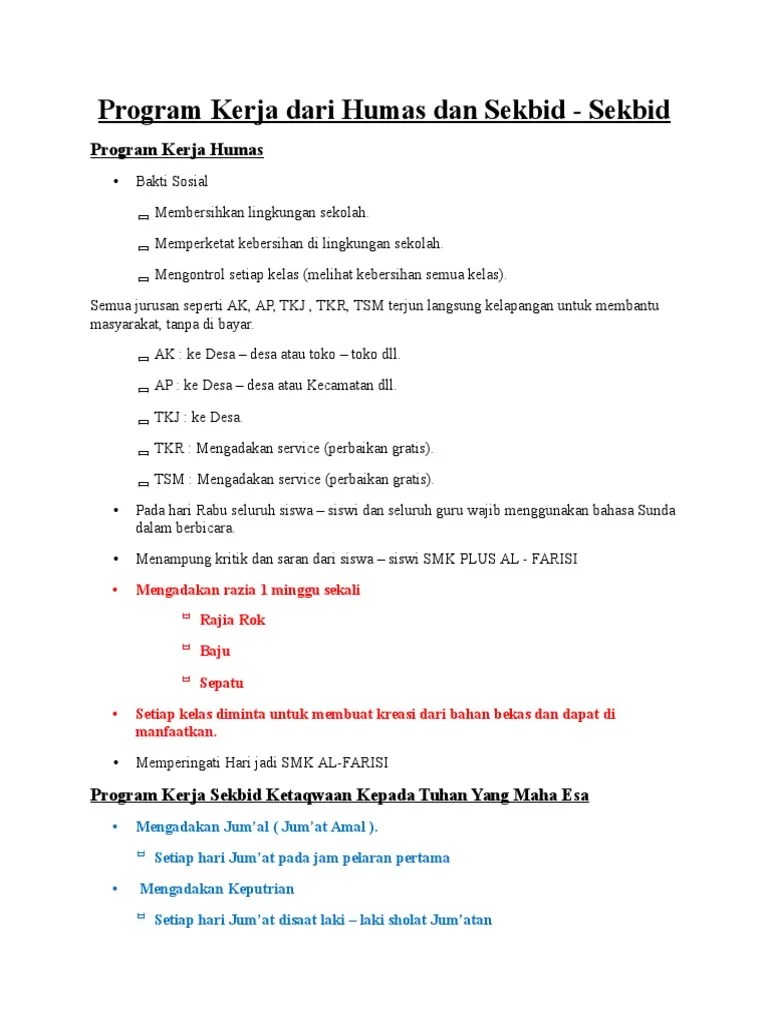 Program Kerja Tahunan Osis Smk