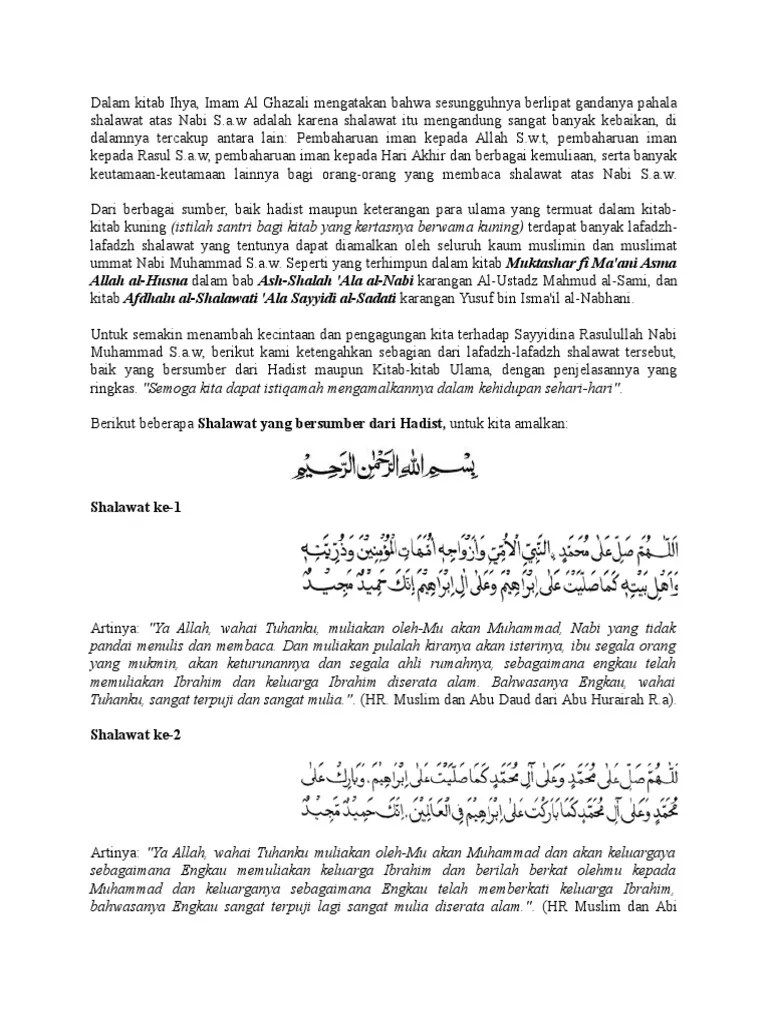 79 Sholawat Nabi Dan Keutamaannya | PDF