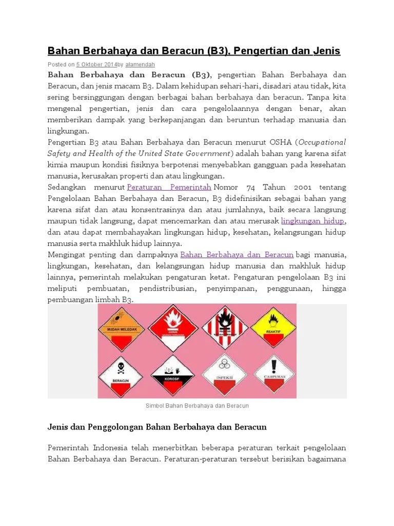 Karakteristik Limbah b3