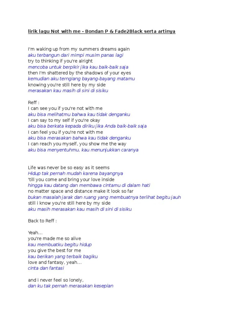 Lirik Lagu Not With Me | PDF