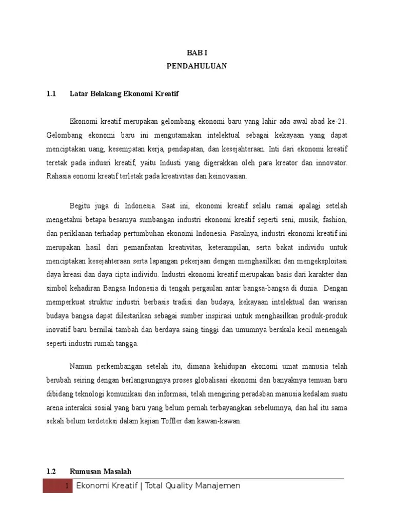Makalah Ekonomi Kreatif | PDF