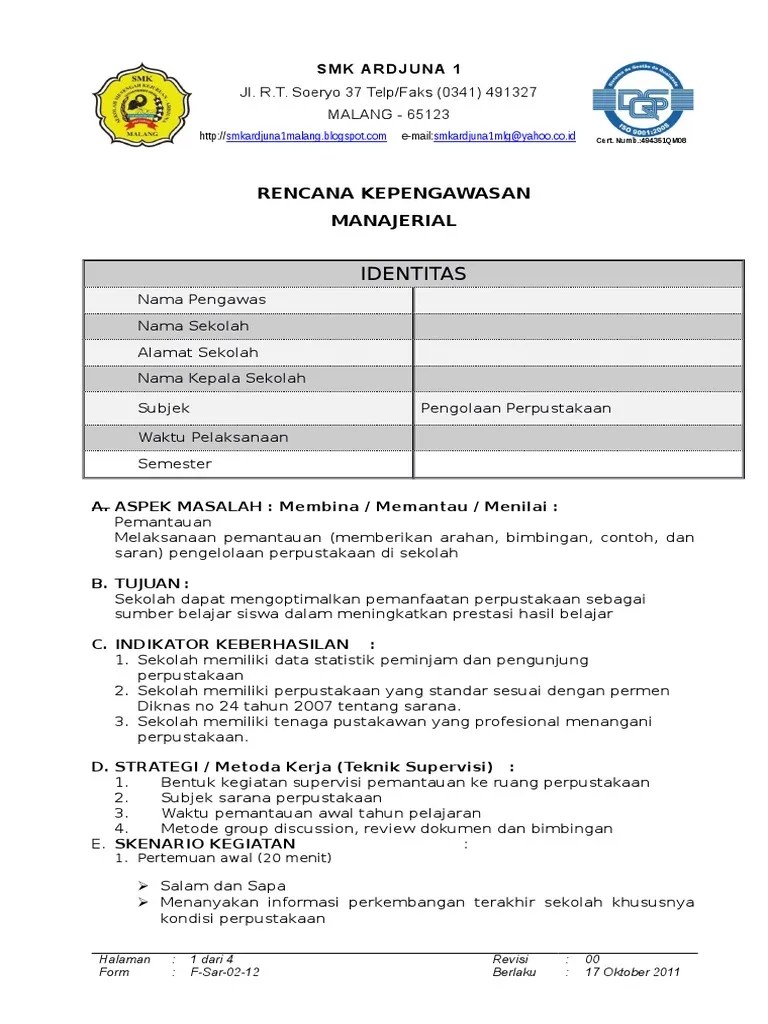Instrumen Pemantauan Administrasi Perpustakaan | PDF