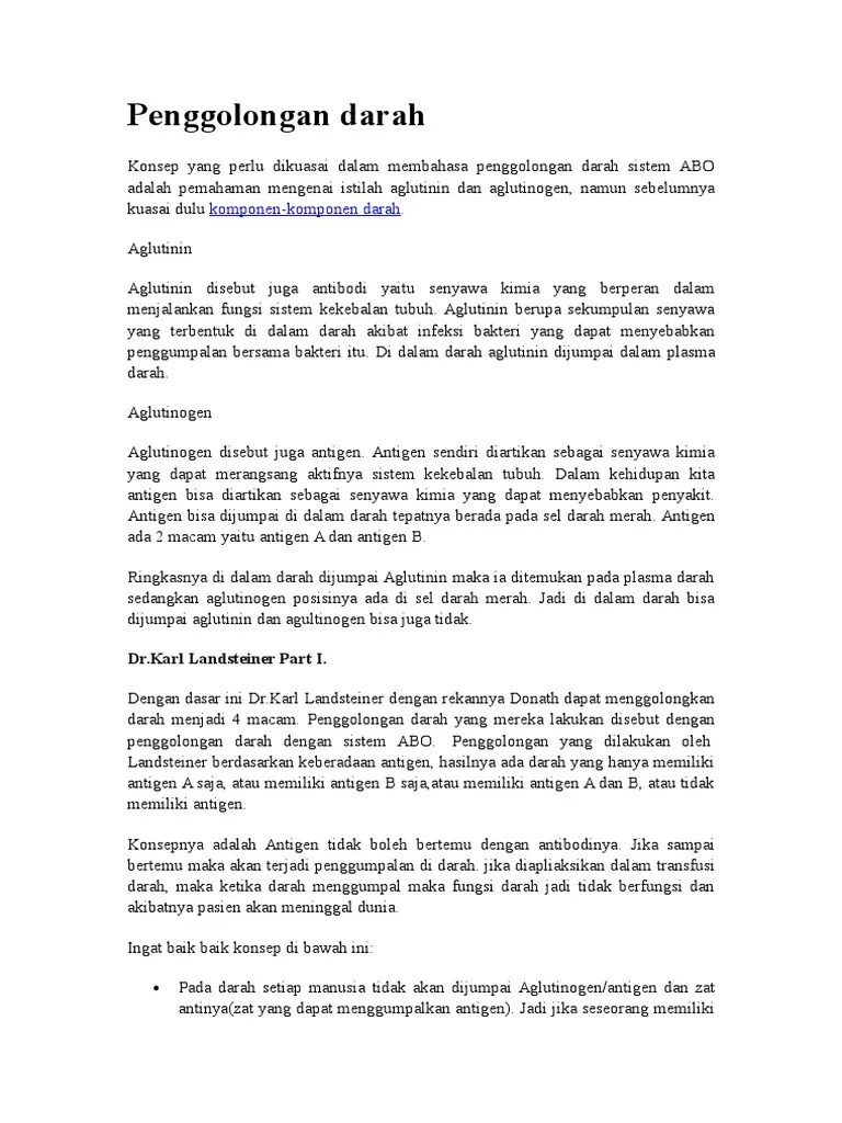 Penggolongan Darah | PDF